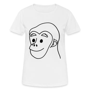 chimp smiling face - Women's Breathable T-Shirt - white - Front - AI Model Female 172 dark (172cm)