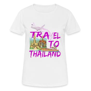 Reise nach Thailand, Bangkok Auswandern und Urlaub - Frauen T-Shirt atmungsaktiv - Weiß - Vorne - AI Model Female 172 dark (172cm)