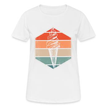 RETRO T-Shirt für Eisliebhaber... - Frauen T-Shirt atmungsaktiv - Weiß - Vorne - AI Model Female 172 dark (172cm)