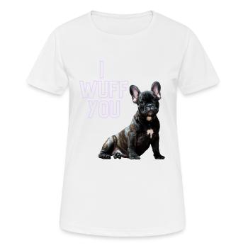 i wUFF yOU - Frauen T-Shirt atmungsaktiv - Weiß - Vorne - AI Model Female 172 dark (172cm)