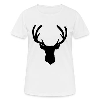 Tête de cerf en automne Cerf Bois de chèvre Faon 8 - T-shirt respirant Femme - blanc - Devant - AI Model Female 172 dark (172cm)