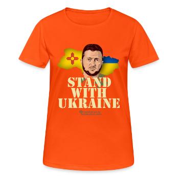 Ukraine New Mexico - Frauen T-Shirt atmungsaktiv - Neonorange - Vorne - AI Model Female 172 dark (172cm)