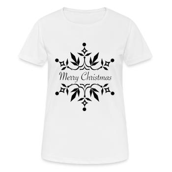 Merry Christmas Flake - Women's Breathable T-Shirt - white - Front - AI Model Female 172 dark (172cm)