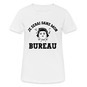 je serai dans mon bureau - T-shirt respirant Femme - blanc - Devant - AI Model Female 172 dark (172cm)