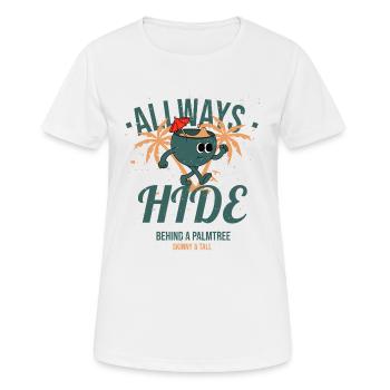 Palmen Witz - Witze - Frauen T-Shirt atmungsaktiv - Weiß - Vorne - AI Model Female 172 dark (172cm)