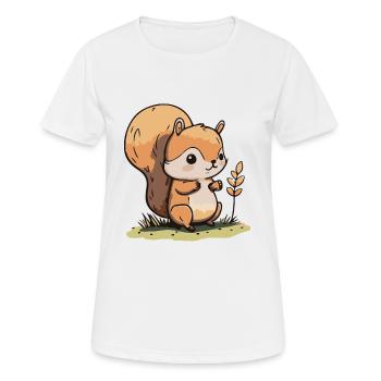 Eichhoernchen Squrirrel Comic Cute Kawaii 3 - Frauen T-Shirt atmungsaktiv - Weiß - Vorne - AI Model Female 172 dark (172cm)