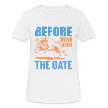 BEVOR SIE DAS TOR ÖFFNEN - Frauen T-Shirt atmungsaktiv - Weiß - Vorne - AI Model Female 172 dark (172cm)