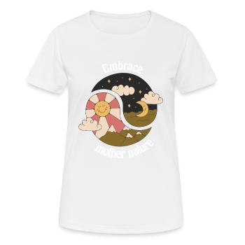 Adoptez les conceptions rétronaturelles de Mère Nature - T-shirt respirant Femme - blanc - Devant - AI Model Female 172 dark (172cm)