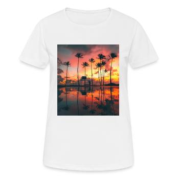 Fesselnde Sonnenuntergänge: Schönheit der Natur auf dem Display - Frauen T-Shirt atmungsaktiv - Weiß - Vorne - AI Model Female 172 dark (172cm)