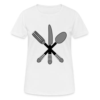 Cuisine couverts 2 - T-shirt respirant Femme - blanc - Devant - AI Model Female 172 dark (172cm)