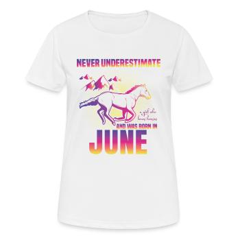 This girl loves horses | June - Women's Breathable T-Shirt - white - Front - AI Model Female 172 dark (172cm)