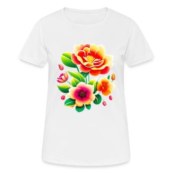 Bouquet de fleurs - T-shirt respirant Femme - blanc - Devant - AI Model Female 172 dark (172cm)