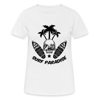 surf paradise - Frauen T-Shirt atmungsaktiv - Weiß - Vorne - AI Model Female 172 dark (172cm)