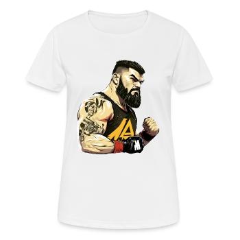 MMA - Frauen T-Shirt atmungsaktiv - Weiß - Vorne - AI Model Female 172 dark (172cm)