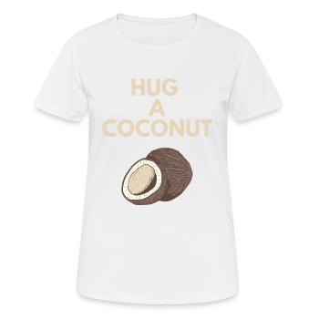 HUG A COCONUT - Women's Breathable T-Shirt - white - Front - AI Model Female 172 dark (172cm)