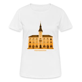 Hôtel de ville de Pfaffenhofen Ilm Haute-bavière Bavière - T-shirt respirant Femme - blanc - Devant - AI Model Female 172 dark (172cm)