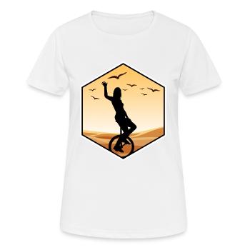 unicycle unicycle artist unicycle unicycle queen - Women's Breathable T-Shirt - white - Front - AI Model Female 172 dark (172cm)