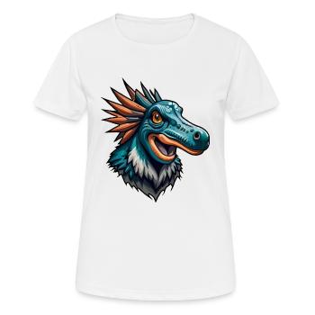 Cartoon dinosaur head - Women's Breathable T-Shirt - white - Front - AI Model Female 172 dark (172cm)