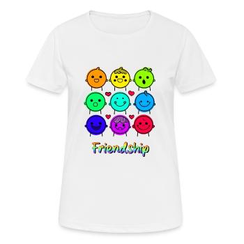 Au nom de l’amitié - T-shirt respirant Femme - blanc - Devant - AI Model Female 172 dark (172cm)
