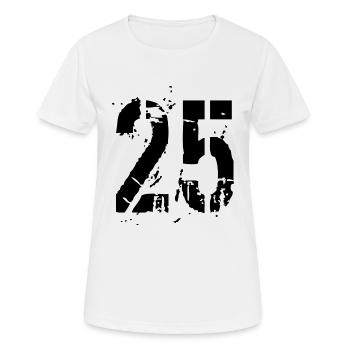 25 Number - Women's Breathable T-Shirt - white - Front - AI Model Female 172 dark (172cm)