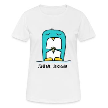 Shine bright - Penguin with diamond - Women's Breathable T-Shirt - white - Front - AI Model Female 172 dark (172cm)