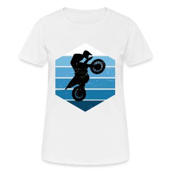 Dirt Bike Dirtbike Motocross Freestyle Motocross - Frauen T-Shirt atmungsaktiv - Weiß - Vorne - AI Model Female 172 dark (172cm)