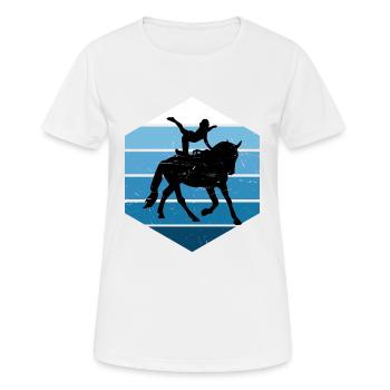 Team vaulting, horse performance, balance exercises - Women's Breathable T-Shirt - white - Front - AI Model Female 172 dark (172cm)
