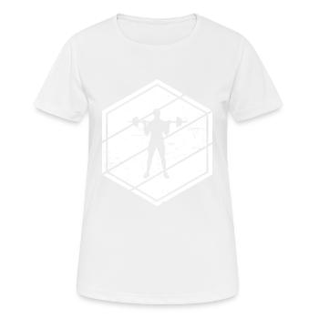 Krafttraining Ausdauertraining Cardio Damen - Frauen T-Shirt atmungsaktiv - Weiß - Vorne - AI Model Female 172 dark (172cm)
