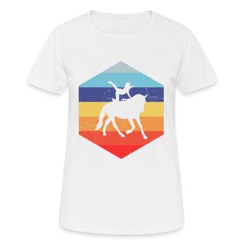 Voltige, Spectacle équestre, Gymnastique équestre - T-shirt respirant Femme - blanc - Devant - AI Model Female 172 dark (172cm)
