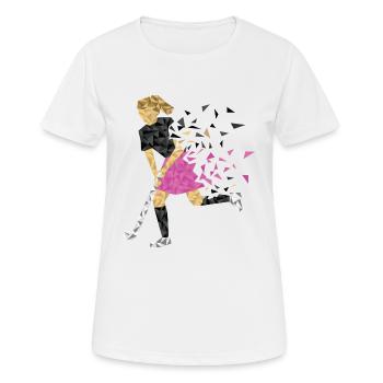 Hockeyspielerin schwarz pink - Frauen T-Shirt atmungsaktiv - Weiß - Vorne - AI Model Female 172 dark (172cm)