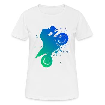 Dirt Biker Dirt Bike Supermoto Motocross - Frauen T-Shirt atmungsaktiv - Weiß - Vorne - AI Model Female 172 dark (172cm)