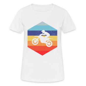 Herren Supermoto Motocross Dirt Bike Freestyle Mot - Frauen T-Shirt atmungsaktiv - Weiß - Vorne - AI Model Female 172 dark (172cm)