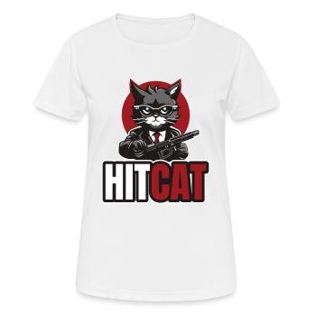 HitCat (en anglais seulement) - T-shirt respirant Femme - blanc - Devant - AI Model Female 172 dark (172cm)