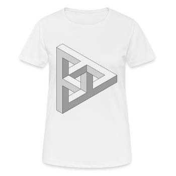 Figurine 3D impossible - T-shirt respirant Femme - blanc - Devant - AI Model Female 172 dark (172cm)
