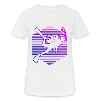 Scuba Tauchen Free Dive Diving Diver Herren - Frauen T-Shirt atmungsaktiv - Weiß - Vorne - AI Model Female 172 dark (172cm)