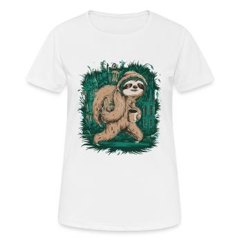 Promenade dans la jungle des paresseux - T-shirt respirant Femme - blanc - Devant - AI Model Female 172 dark (172cm)
