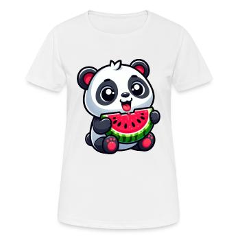 Panda With Watermelon Fruity Cute - Women's Breathable T-Shirt - white - Front - AI Model Female 172 dark (172cm)