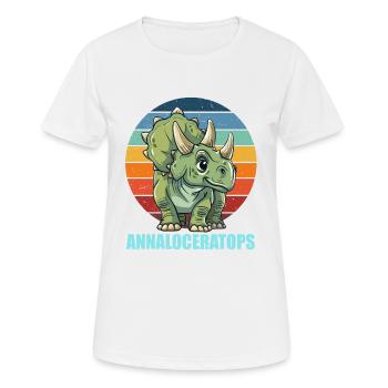 Annaloceratops Anna Triceratops - Frauen T-Shirt atmungsaktiv - Weiß - Vorne - AI Model Female 172 dark (172cm)