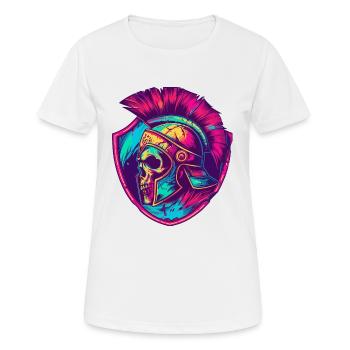 Spartaner Totenkopf Gladiator - Frauen T-Shirt atmungsaktiv - Weiß - Vorne - AI Model Female 172 dark (172cm)