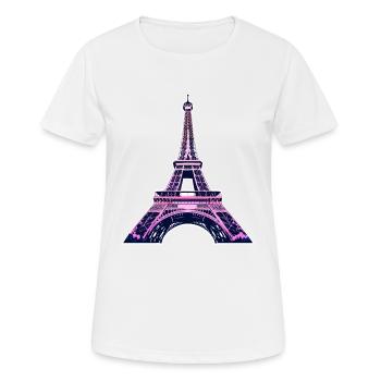 Eiffelturm #9 - Frauen T-Shirt atmungsaktiv - Weiß - Vorne - AI Model Female 172 dark (172cm)