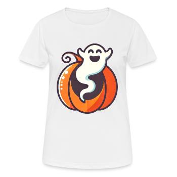 Gespenst aus Zierkürbis - Frauen T-Shirt atmungsaktiv - Weiß - Vorne - AI Model Female 172 dark (172cm)