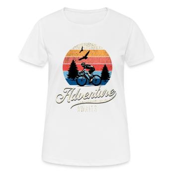 L’aventure en vélo de gravier vous attend - T-shirt respirant Femme - blanc - Devant - AI Model Female 172 dark (172cm)