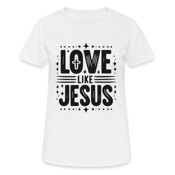 Liebe ist Jesus - Frauen T-Shirt atmungsaktiv - Weiß - Vorne - AI Model Female 172 dark (172cm)