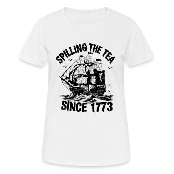 1773 bis heute – Fakten und Geschichte - Frauen T-Shirt atmungsaktiv - Weiß - Vorne - AI Model Female 172 dark (172cm)