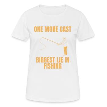Encore un casting – Le plus gros mensonge de la pêche - T-shirt respirant Femme - blanc - Devant - AI Model Female 172 dark (172cm)