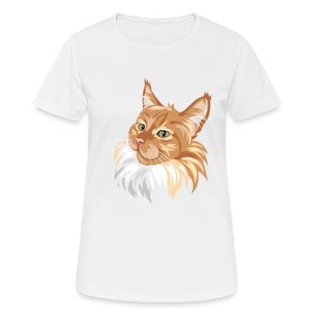 Ingwer Katze Porträt - Frauen T-Shirt atmungsaktiv - Weiß - Vorne - AI Model Female 172 dark (172cm)