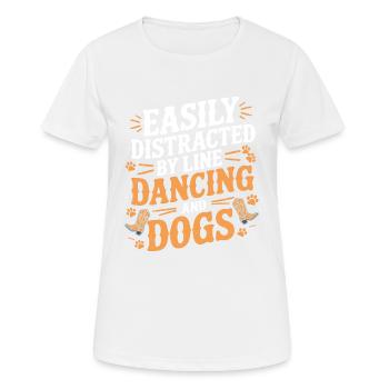 Humorvolles Design für Hundeliebhaber und Tänzer - Frauen T-Shirt atmungsaktiv - Weiß - Vorne - AI Model Female 172 dark (172cm)