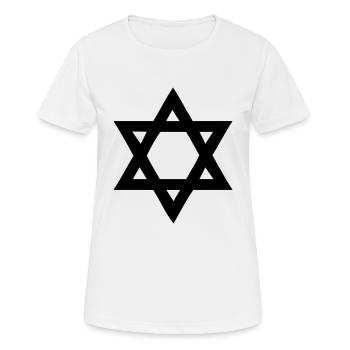 Davidstern - Frauen T-Shirt atmungsaktiv - Weiß - Vorne - AI Model Female 172 dark (172cm)