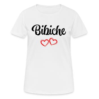 Bibiche Idée Cadeau Pour Femme - T-shirt respirant Femme - blanc - Devant - AI Model Female 172 dark (172cm)