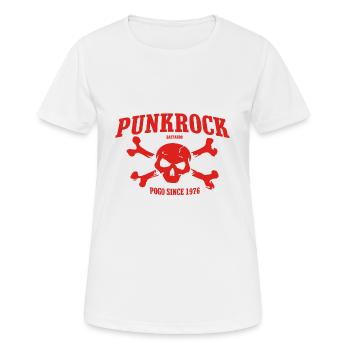 Punkrock Pogo Since 1976 - Frauen T-Shirt atmungsaktiv - Weiß - Vorne - AI Model Female 172 dark (172cm)